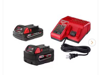 Milwaukee M18 18-Volt Lithium-Ion Starter Kit with One 5.0 Ah and One 2.0 Ah Battery and Charger
