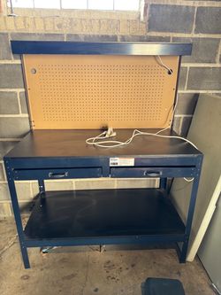 Workbench with lighting and outlet