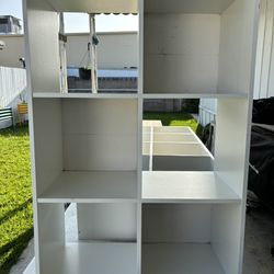 6 Cube And 8 Cube White Shelf Bookcase