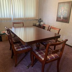 Mahogany Dining Room Table And Six Chairs