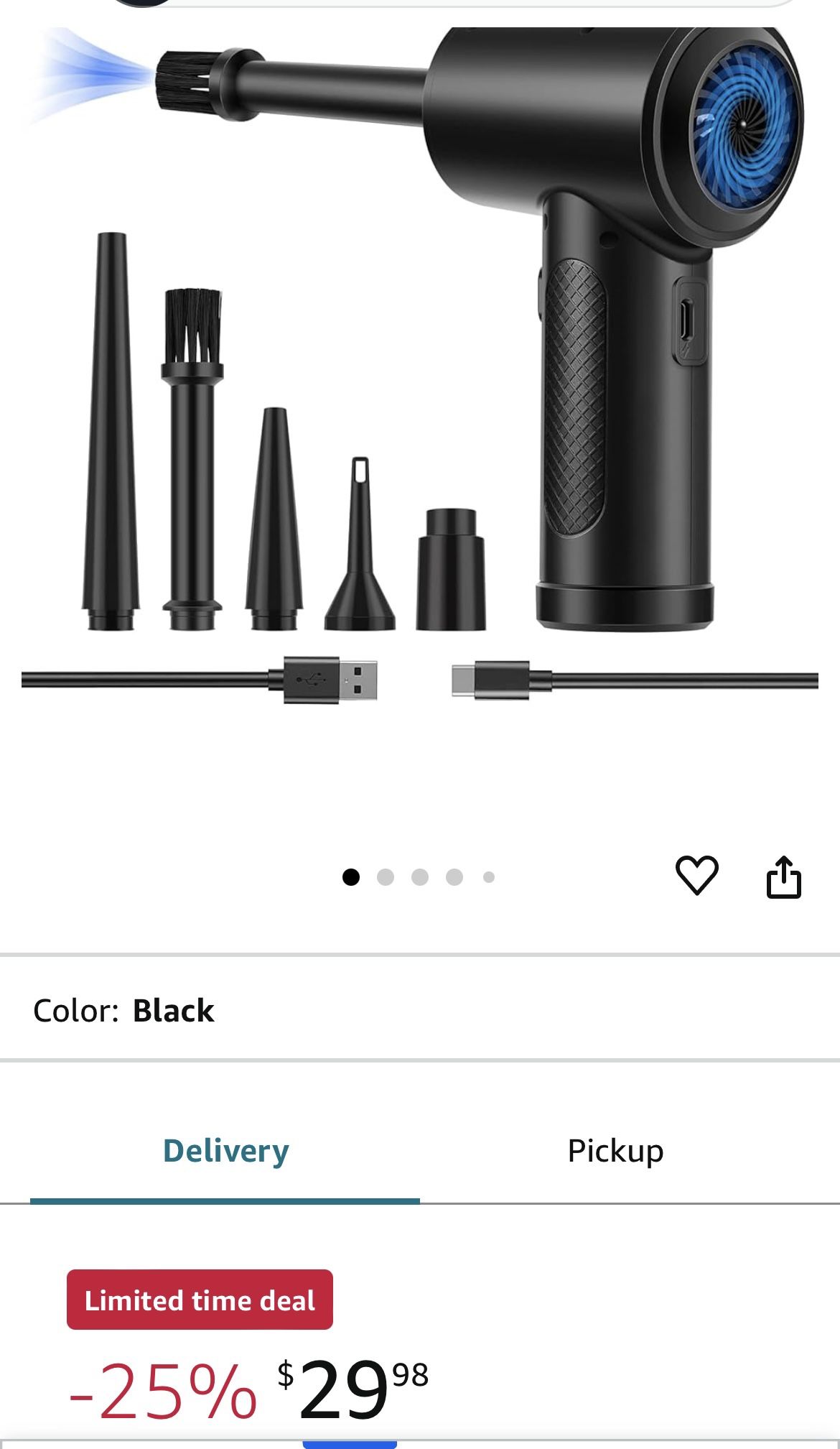 New In Box Compressed Air Duster,3Gear to 51000RPM Electric Air Duster Portable Air Blower with LED Light,6000mAhRechargeable Cordless for Computer Ke