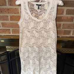 LADIES MEDIUM DAISY FUENTES CREAM LACE SWIM COVER UP