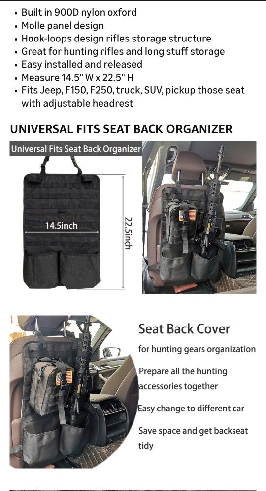 Grimtron Back Seat Gun Rack Organizer