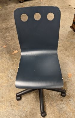 Rolling adjustable swivel chair. Navy.