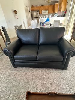 Black Leather Two- Seater Great condition