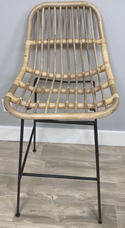 Linnet Rattan With Metal Legs Counter Height Barstool