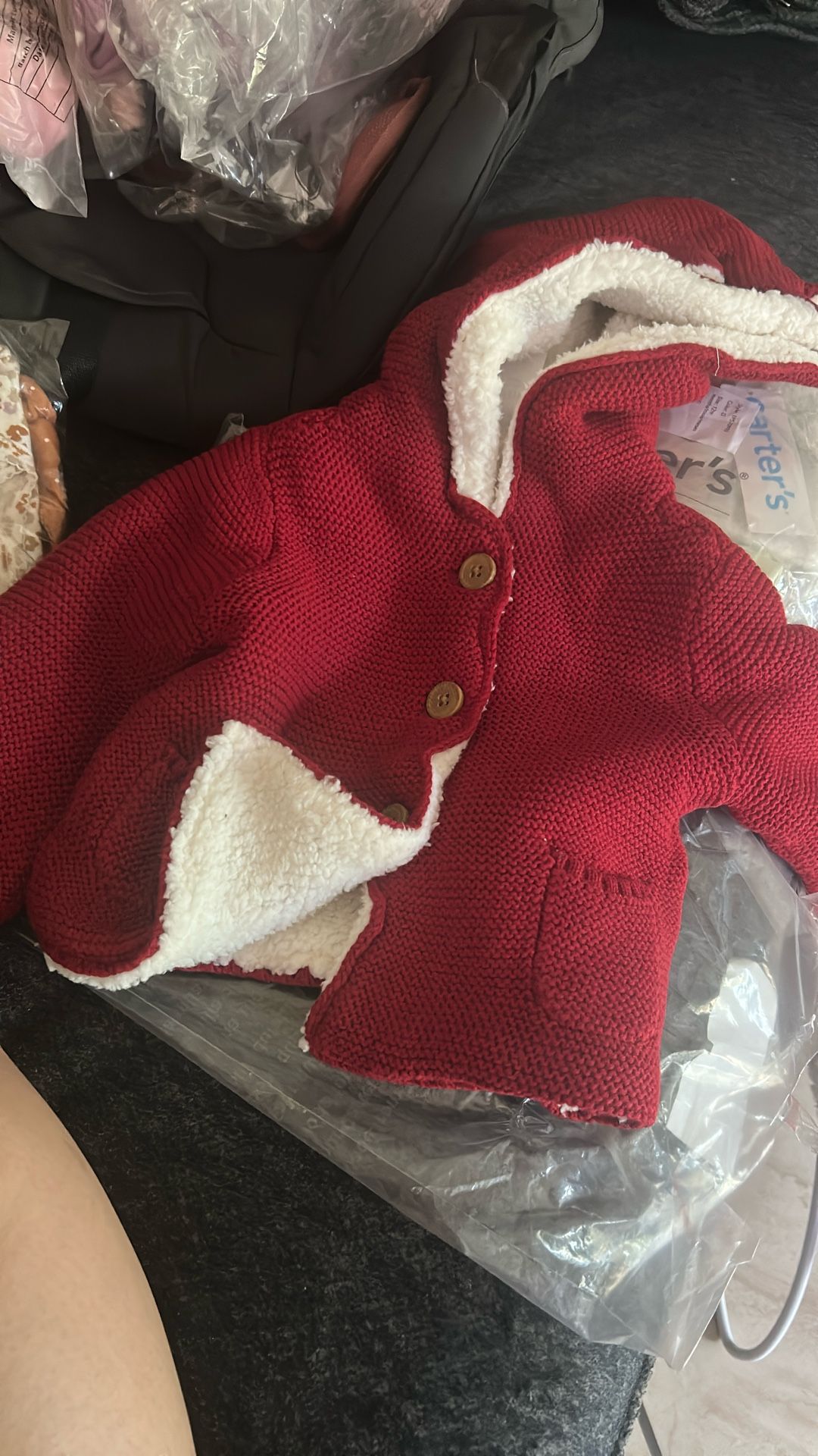 Baby Girl, Red knitted Sweater