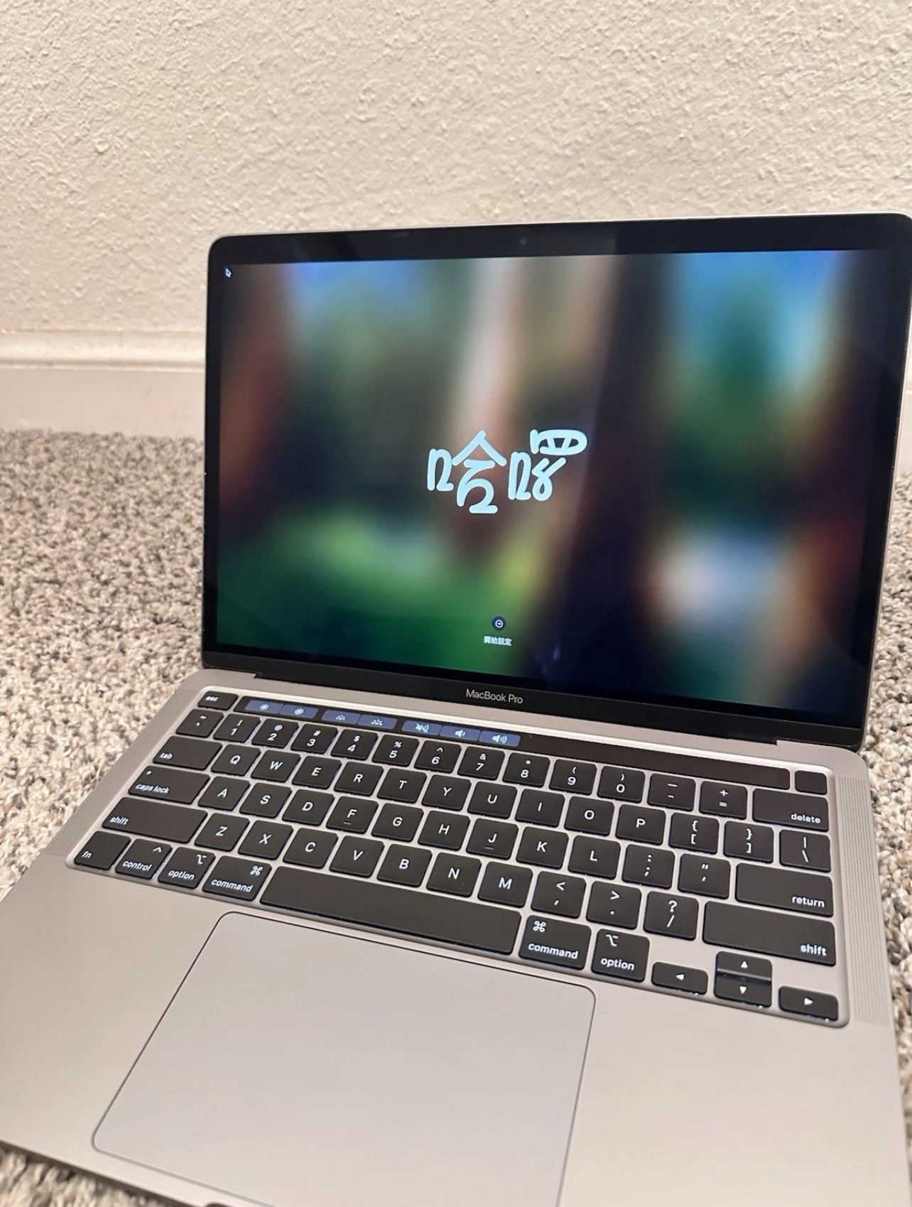 MacBook Pro with M1 Processor, 16GB Ram, Touch Bar and Touch ID.