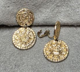Aztec looking drop dangle earrings