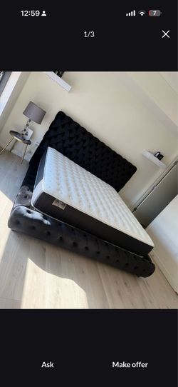 KING BED FRAME WITH MATTRESS