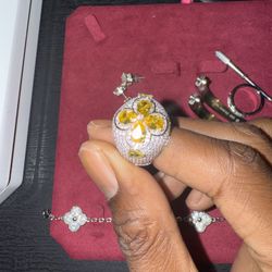 Yellow And White Diamond Ring