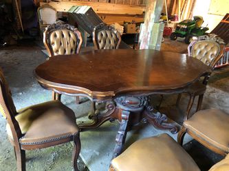 Antique table and chairs