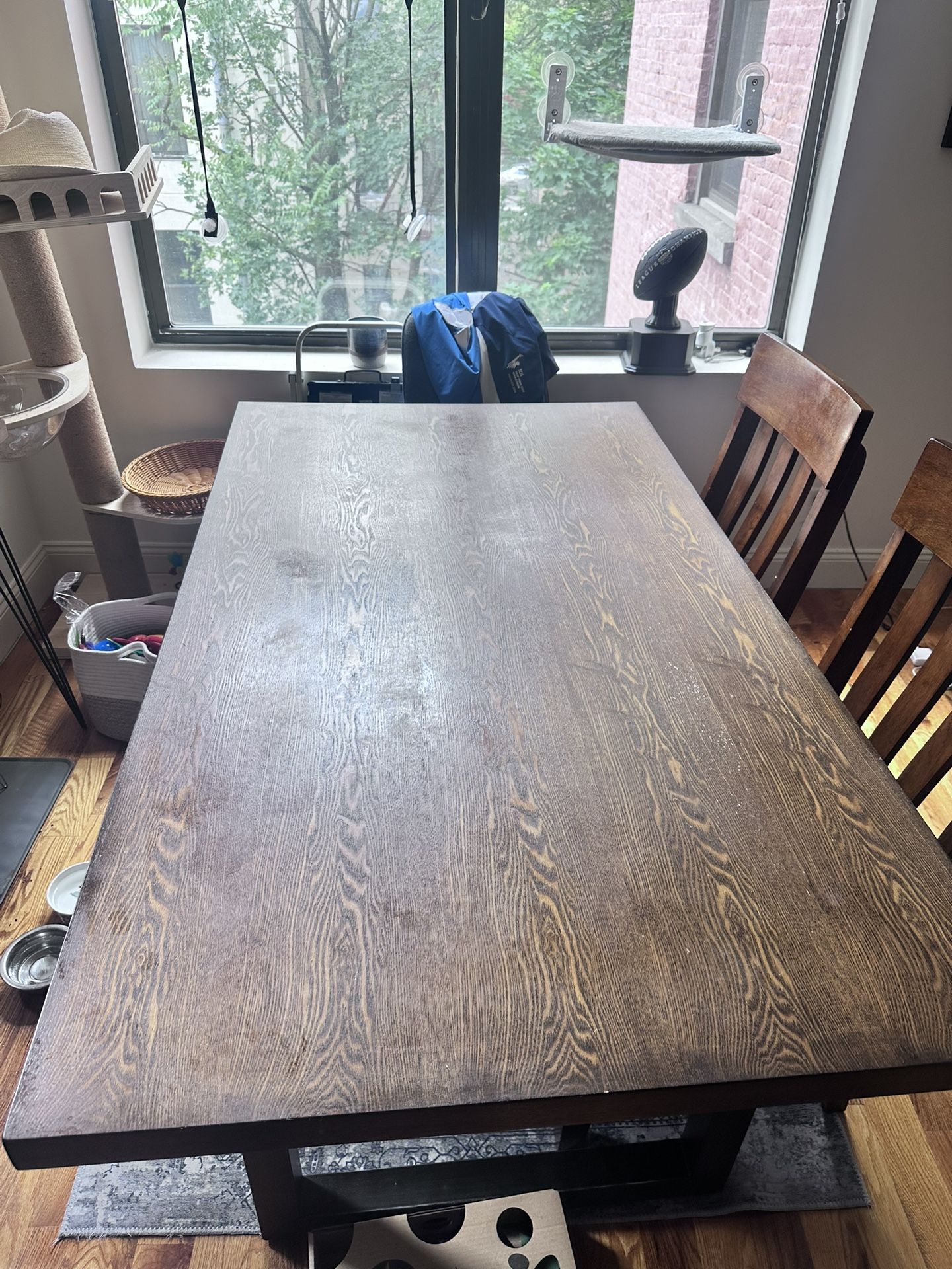 Wood Table With Two Chairs