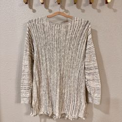 J. Jill Marled Fringe-Hem Tunic Sweater