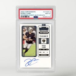 SIGNED Derek Carr PSA Grade 8 Card