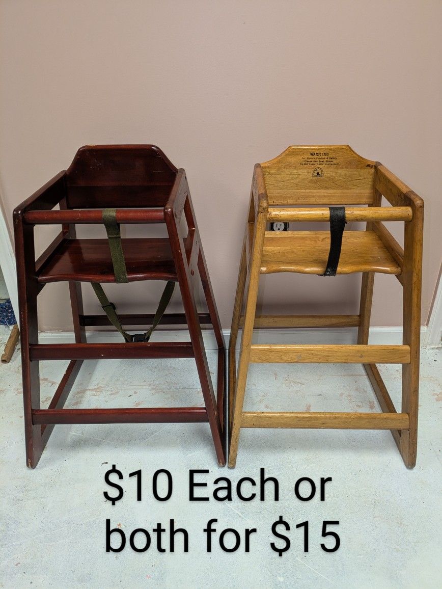 Restaurant Style Wooden High Chairs