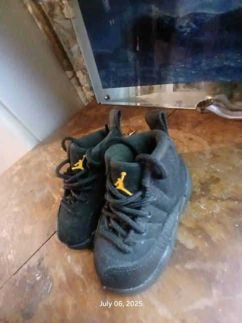 Toddler retro air jordan 12's " black taxi "