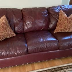 Leather Couch,  Chair &  Ottoman 