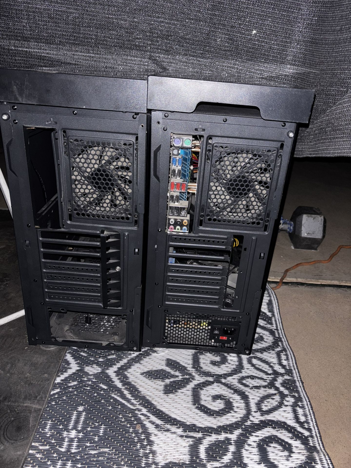 Custom PC Cases w/ RGB Fans + 1 w/ Motherboard + GPU – Dual Towers