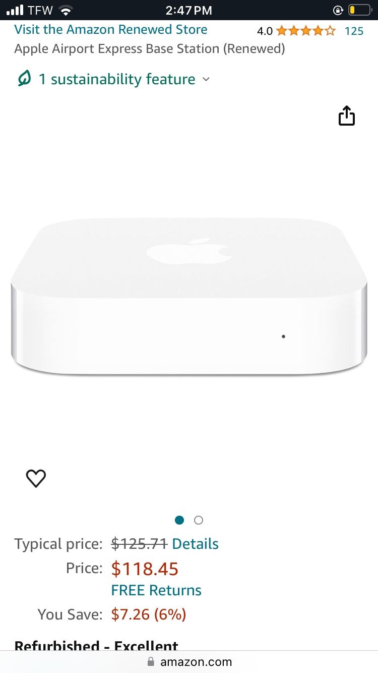 Apple AirPort Express Base Station WiFi