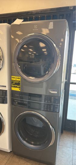 Electrolux - Laundry Tower Single Unit Front Load 4.5 Cu. Ft. Washer & 8 Cu. Ft. Gas Dryer with Perfect Steam - Titanium (Warranty Available)