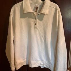 Brand New With Tags Size Large Ivory Fleece Pullover From VICTORIA’S SECRET