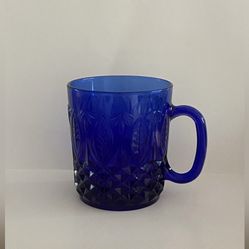 Vintage Avon Royal Saphire cobalt Blue Glass coffee mug 8oz ~ France