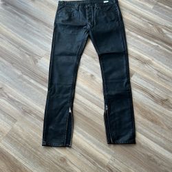 Mnml Blk Leather Pants