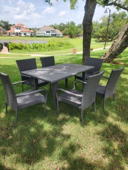 Large Outdoor Patio Table Set – 6 Chairs Included
