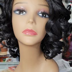 Harris#1B, Human Blend Lace Front & Heat Safe Wig.