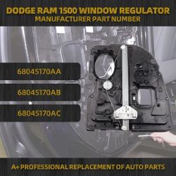Dodge Ram Rear Right Passenger Side Power Window Regulator with Motor Assembly Compatible with 1500 Pickup 2009-2020 Replaces# 0AA 0AB 6