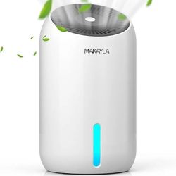 Makayla Dehumidifier 30 oz (860ml), 2200 Cubic Feet Small Dehumidifier with Auto Shut Off and 7 Colors Lights, Ultra Quiet for Home, Closet, Bathroom