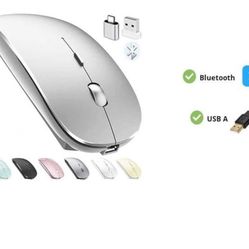 Bluetooth Silver Wireless Mouse for Laptop mac MacBook ipad MacBook Air PC
