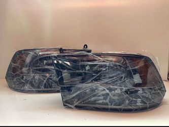 2009-2018 DODGE RAM CHROME SMOKED AMBER QUAD HEADLIGHT PAIR