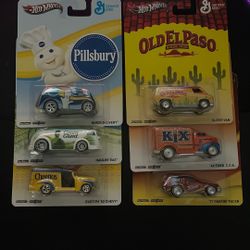 Hot Wheels General Mills, Totinos, Kix, Old El Paso, Green Giant, Pillsbury, Cheerios 