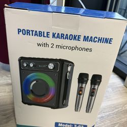 Brand New Portable Karaoke Machine With Two Wireless Microphones