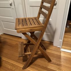 Solid acacia folding bar stool 31'