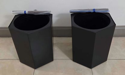 PAIR of 16" Black Hexagonal Mobile Resin Planters w Water Monitoring (2 for $65) @ Lasting Creations