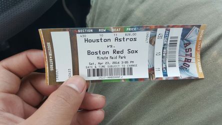 Two Astros tickets for todays game