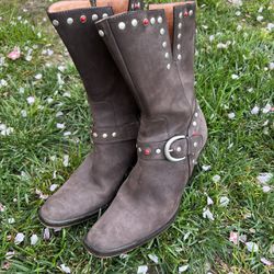 Donald J. Pliner Noel Coral studded boots size 7 brown VINTAGE, Y2K, COACHELLA