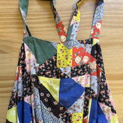 NWT ANTHRO Corey Lynn Calter Floral Patchwork Short Overalls