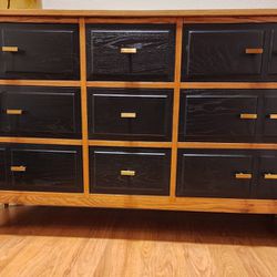 Mid Century Modern 9 Drawer Dresser Solid Ash Wood LA Period Furniture

