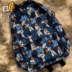 Blue BAPE Baby Milo All Friends Large Backpack