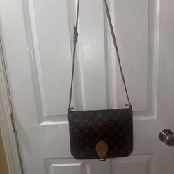 Louis Vuitton Cartouchiere GM Monogram Crossbody Shoulder Bag -1998 Vintage