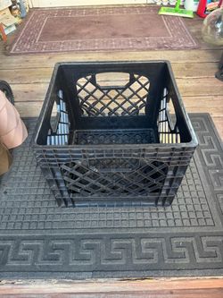 Black Plastic Milk Crate
