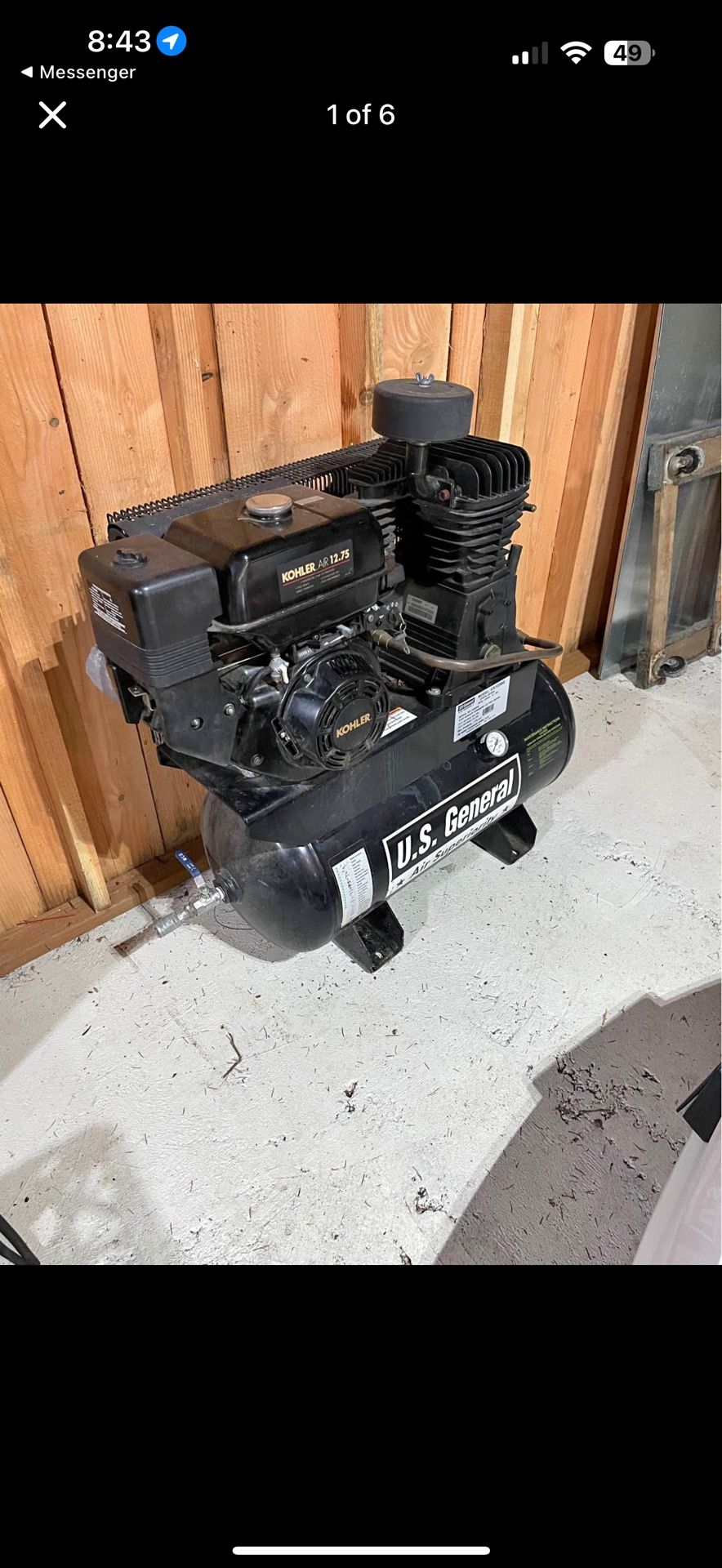 Gas Air Compressor 30 Gallon