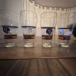Vintage CHICAGO BEARS Coca-Cola Bar 12oz. Glass Cup Bar Tumbler