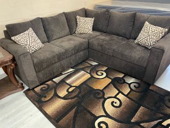 BROWN L-SHAPED SECTIONAL