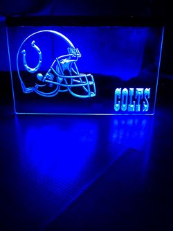 COLTS LED NEON BLUE LIGHT SIGN 8x12