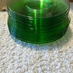 Green Glass Plates